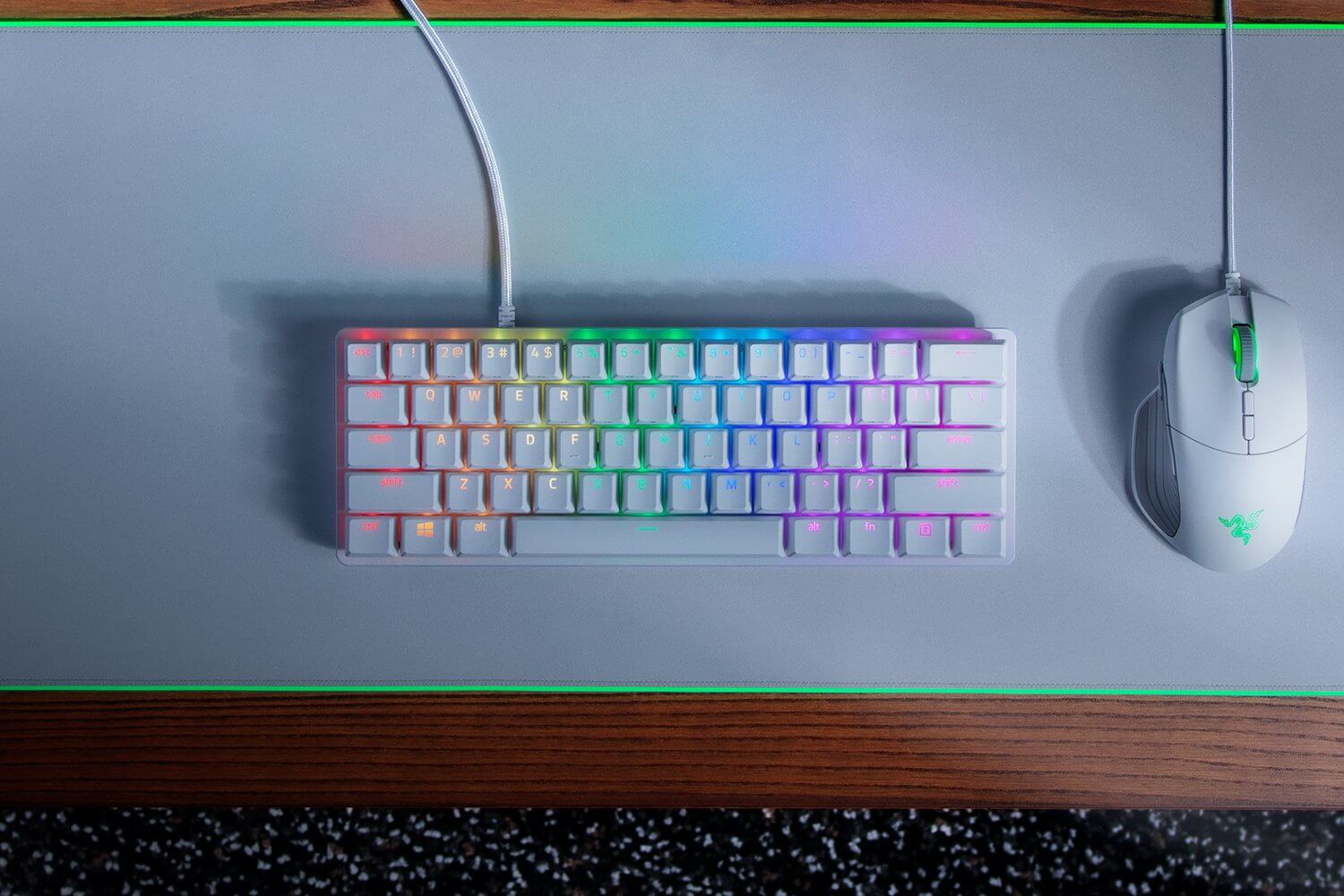 Giới thiệu Bàn phím cơ Razer Huntsman Mini Mercury ( Clicky Purple optical switch) (RZ03-03390300-R3M1)